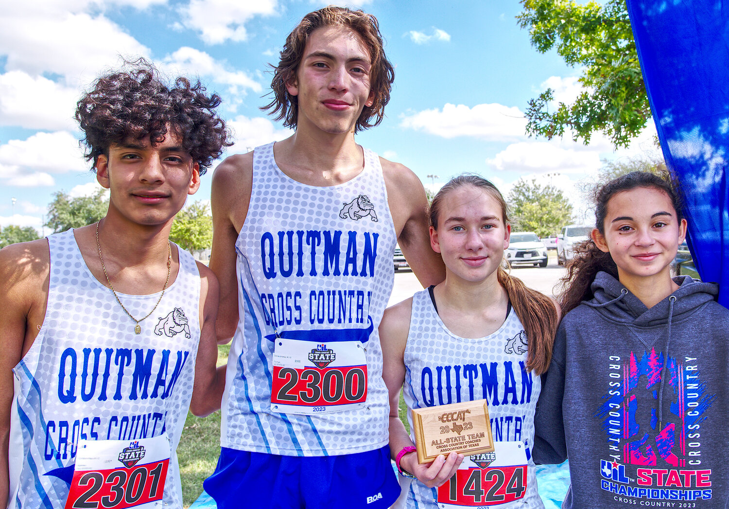 Quitman competitors, from left, Christian Plata, Dakota Jimenez, Braleigh Wood and Katie DeGorostiza. Wood was awarded all-state team honors.